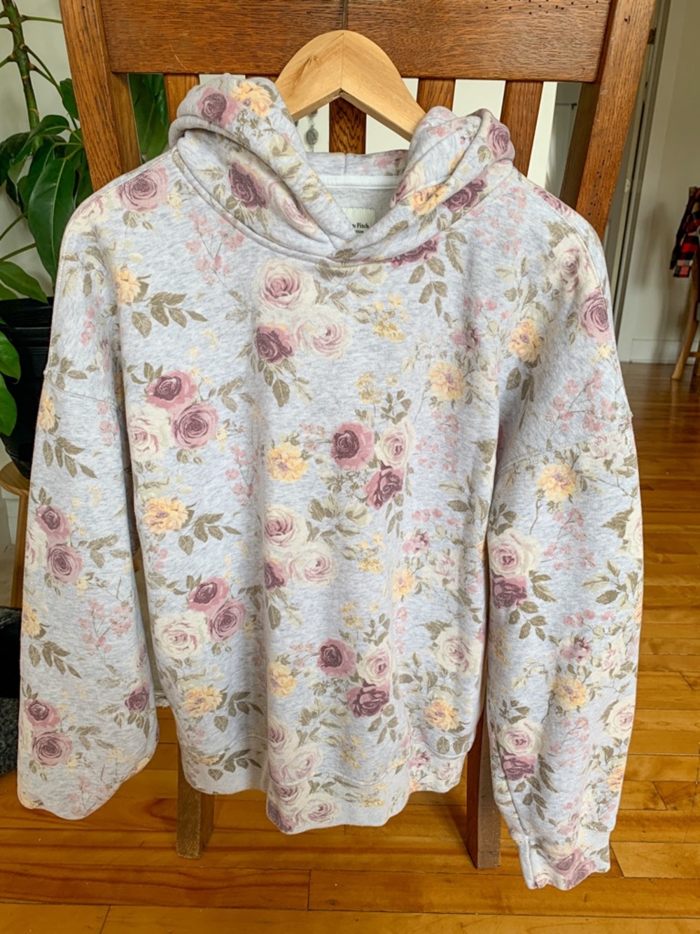 Abercrombie floral and grey Sunday hoodie - US M